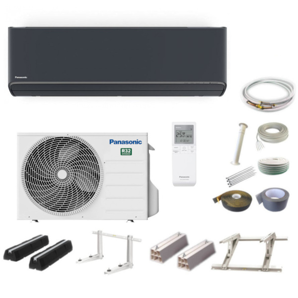 Panasonic Etherea Graphit KIT-XZ25-CKE-H 2,5 kW mit Montageset Optional