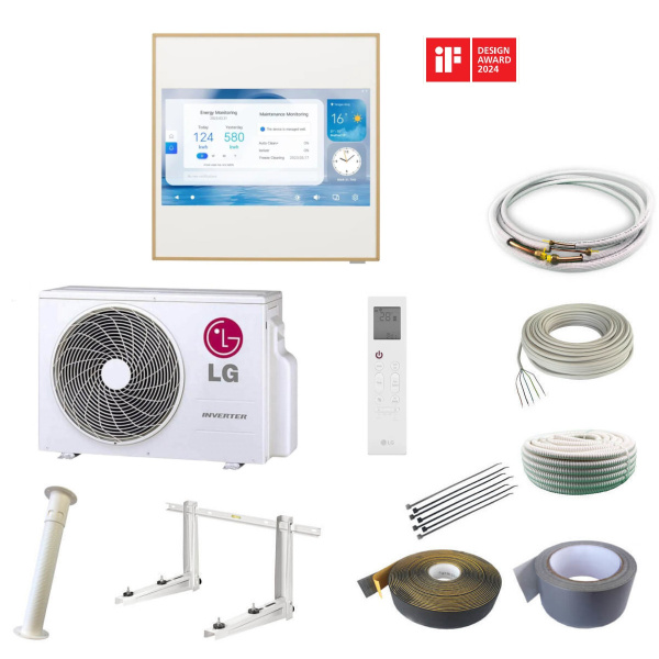 LG Artcool Gallery LCD A12GA2 3,7 kW mit Montageset