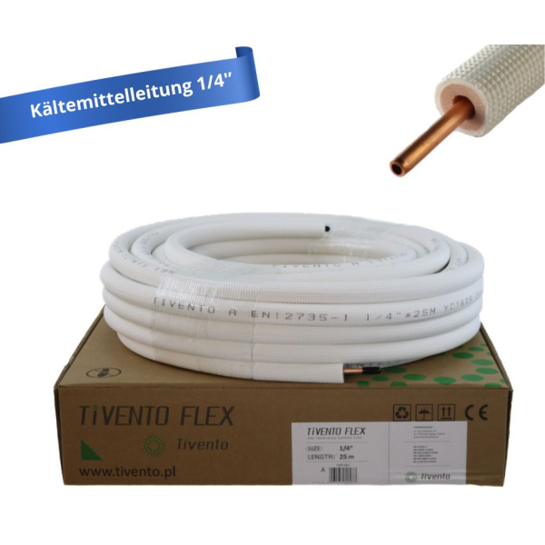 TIVENTO FLEX Klimaanlage Kältemittelleitung 1/4  - 25 Meter