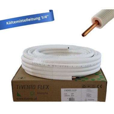 TIVENTO FLEX Klimaanlage Kältemittelleitung 1/4  - 25 Meter