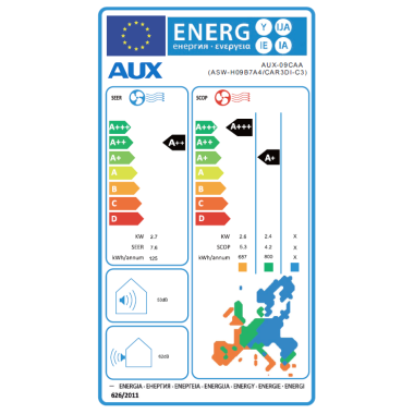 AUX C-Smart White AUX-09CAA 2,7 kW opt. Montageset