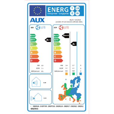 AUX C-Smart White AUX-12CAA 3,5 kW opt. Quick Connect Set