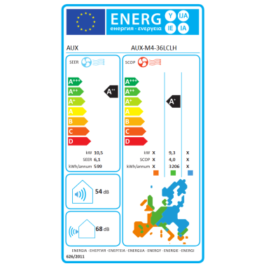 AUX Multisplit C-Smart White 2x 2,64 kW + 2x 3,52 kW + AUX-M4-36