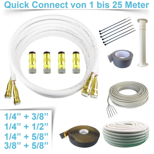 Quick Connect 1/4" + 3/8" 1 Meter
